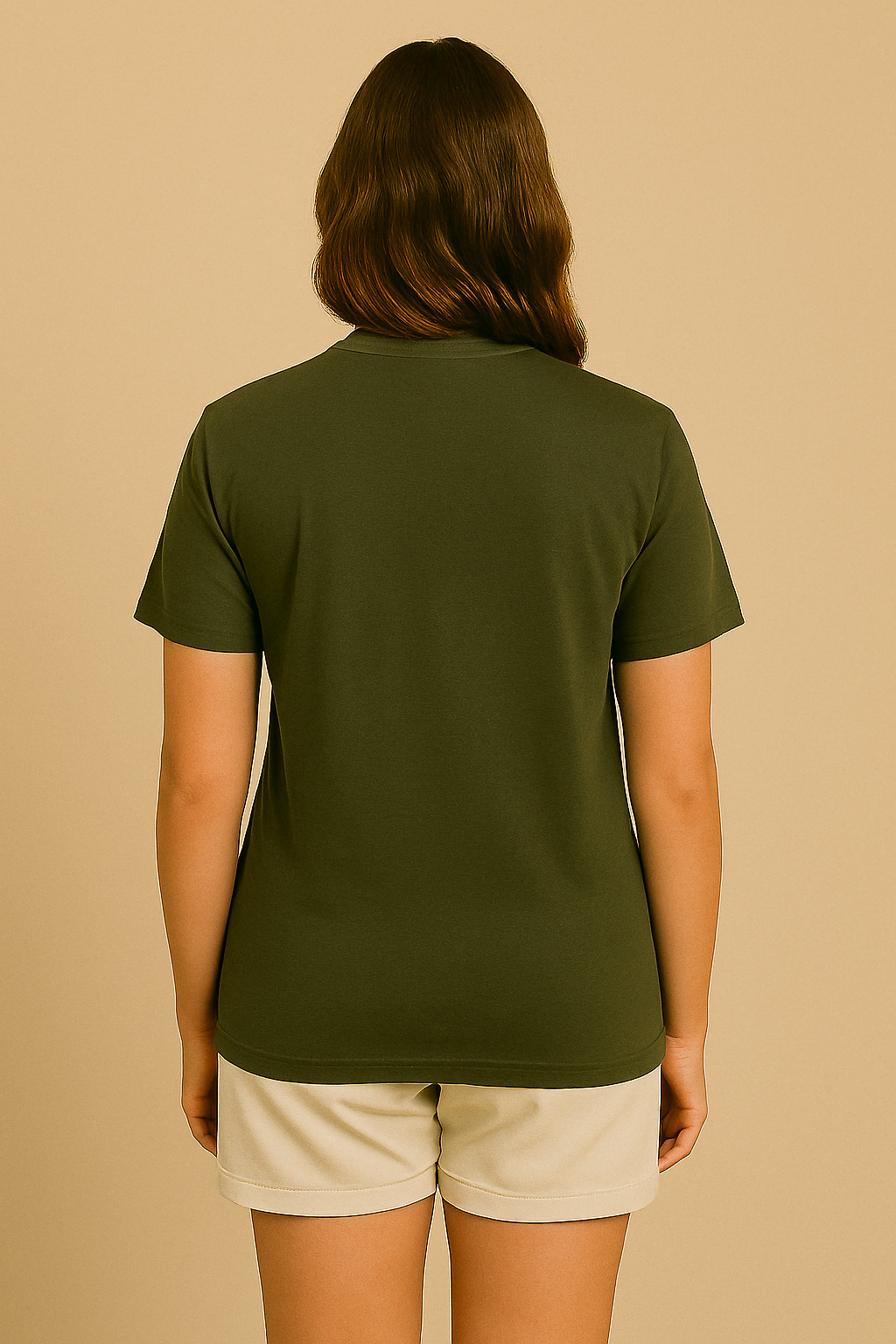 Women's Olive Green Pocket Cat T-Shirt