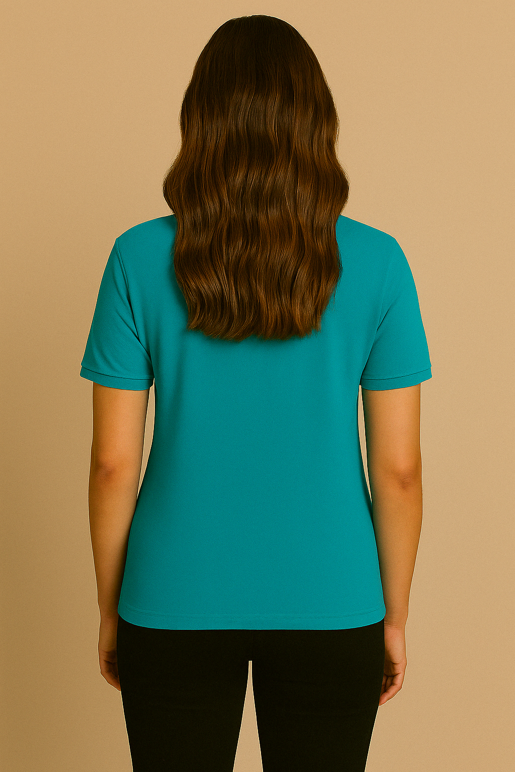 Women's Turquoise Cotton Polo