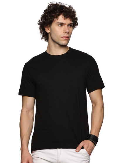 BLACK SOLID T-SHIRT - STYLARIA