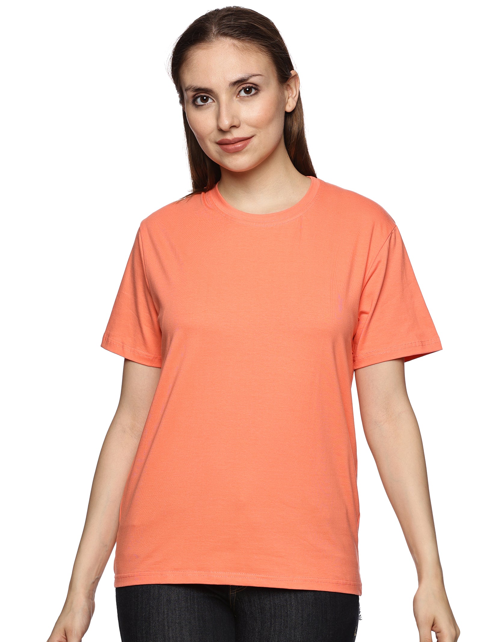 PEACH SOILD T-SHIRT - STYLARIA