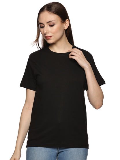 BLACK SOLID T-SHIRT - STYLARIA