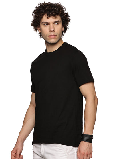 BLACK SOLID T-SHIRT - STYLARIA