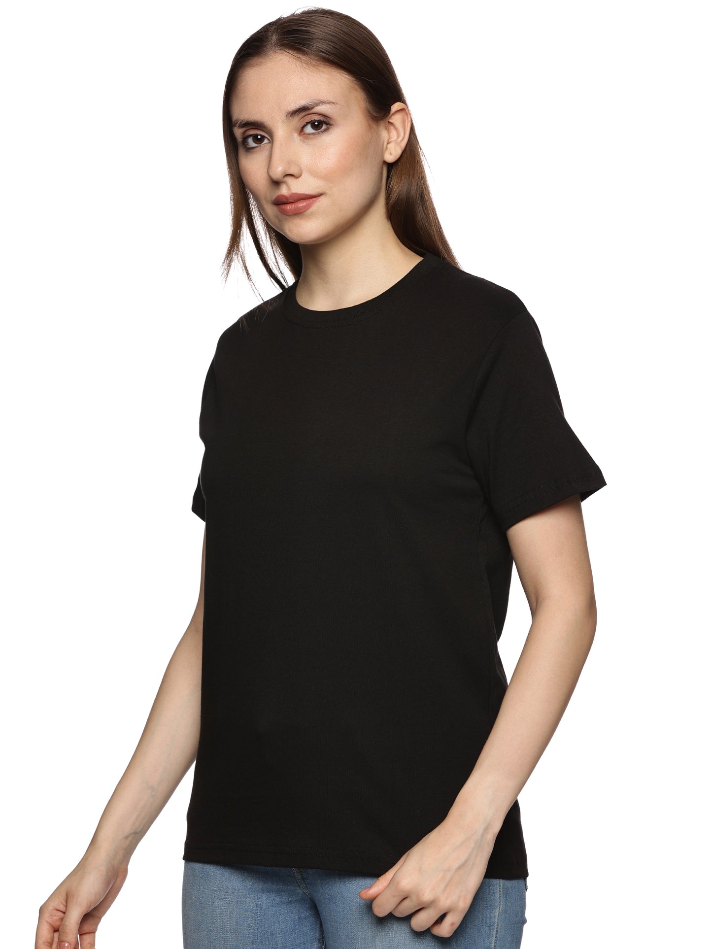 BLACK SOLID T-SHIRT - STYLARIA