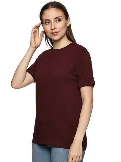 WINE BERRY SOILD T-SHIRT - STYLARIA