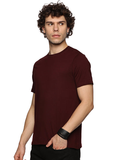 WINE BERRY SOILD T-SHIRT - STYLARIA