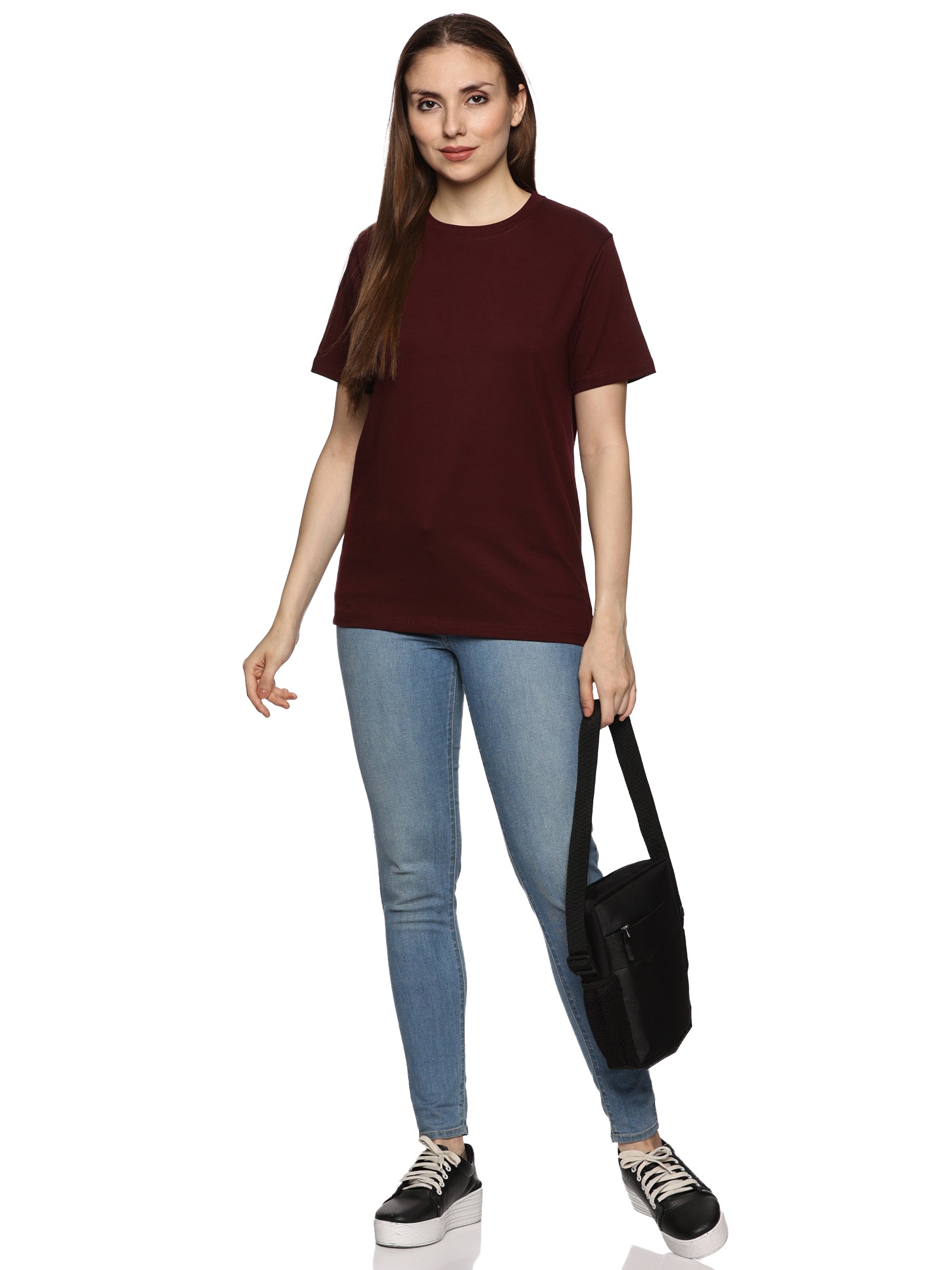 WINE BERRY SOILD T-SHIRT - STYLARIA