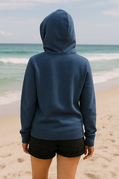 Women's Ocean Blue Fleece Hoodie – Relaxed Fit