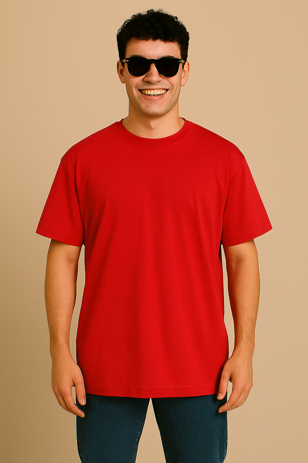 Christmas Red Oversized Men's T-Shirt