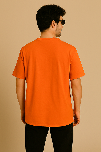 Men's Orange Oversized  T-Shirt
