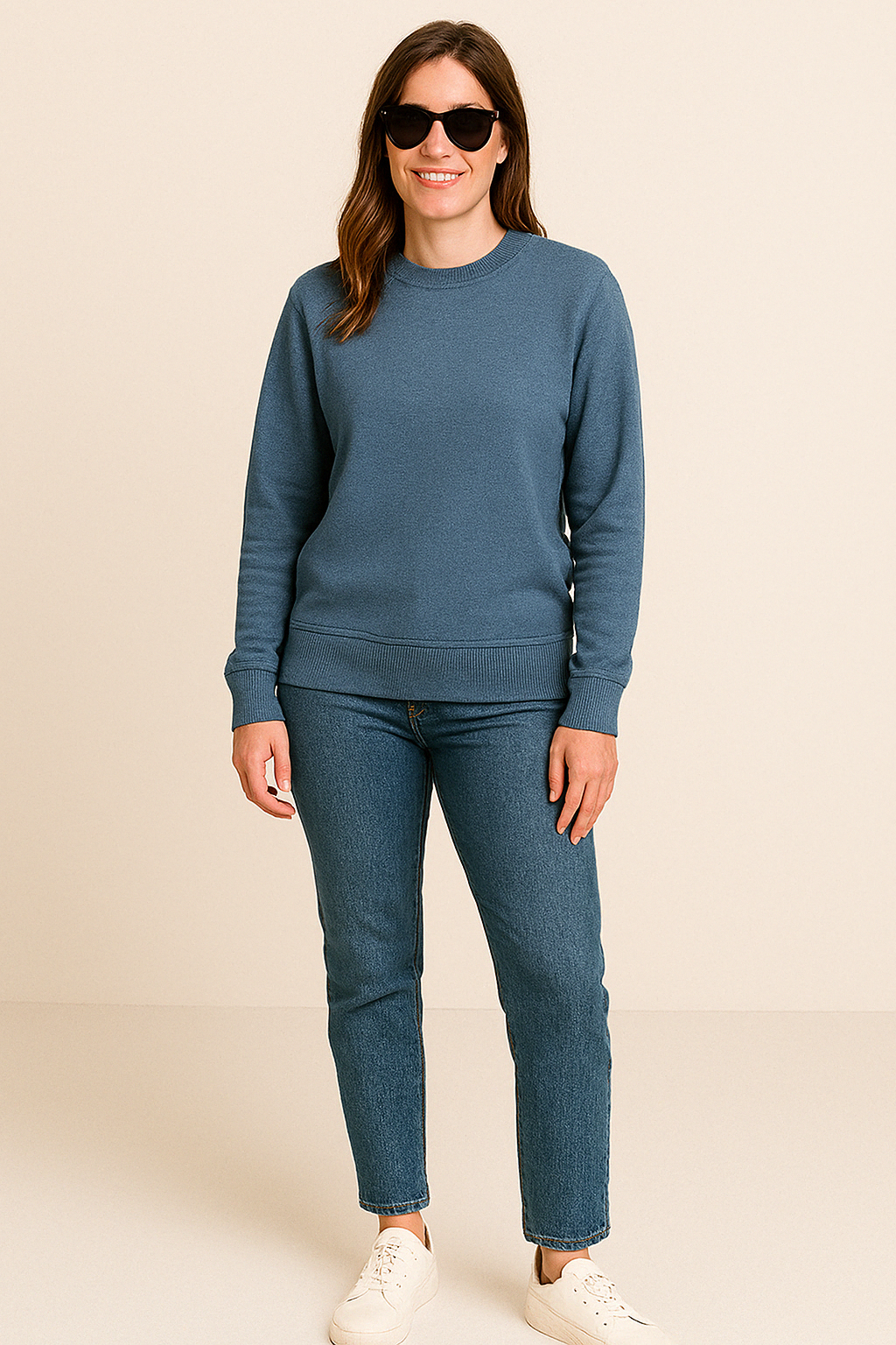 Ocean Teal Drop-Shoulder Sweatshirt – Women's Fit
