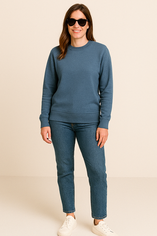 Ocean Teal Drop-Shoulder Sweatshirt – Women's Fit