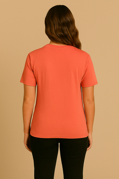 Women's Peach Pocket Rope Cat T-Shirt