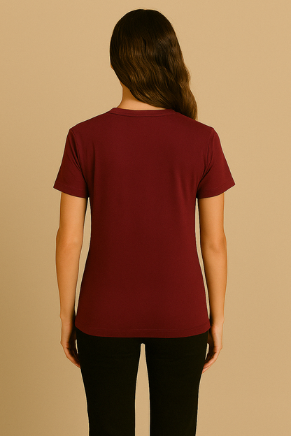Women's Wine Pocket Panda T-Shirt