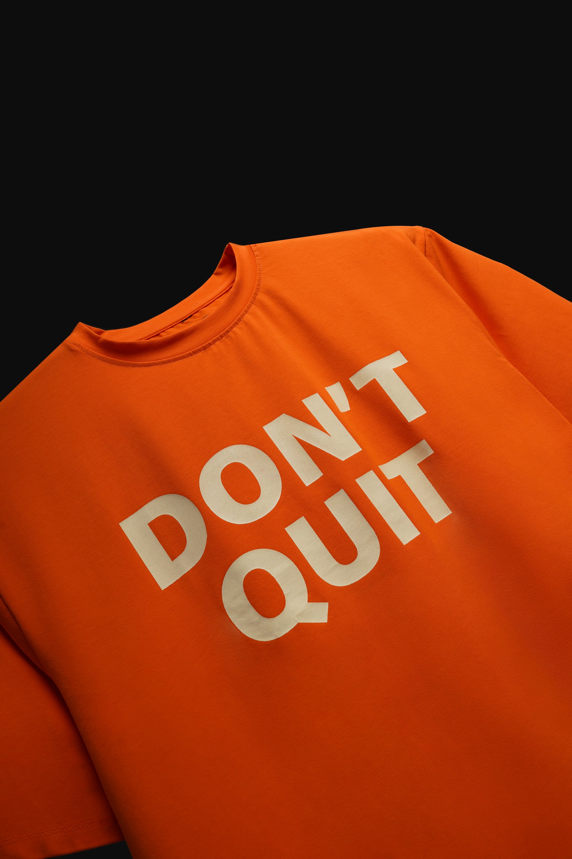 DON'T QUIT ORANGE OVERSIZED GRAPHIC PRINT - STYLARIA