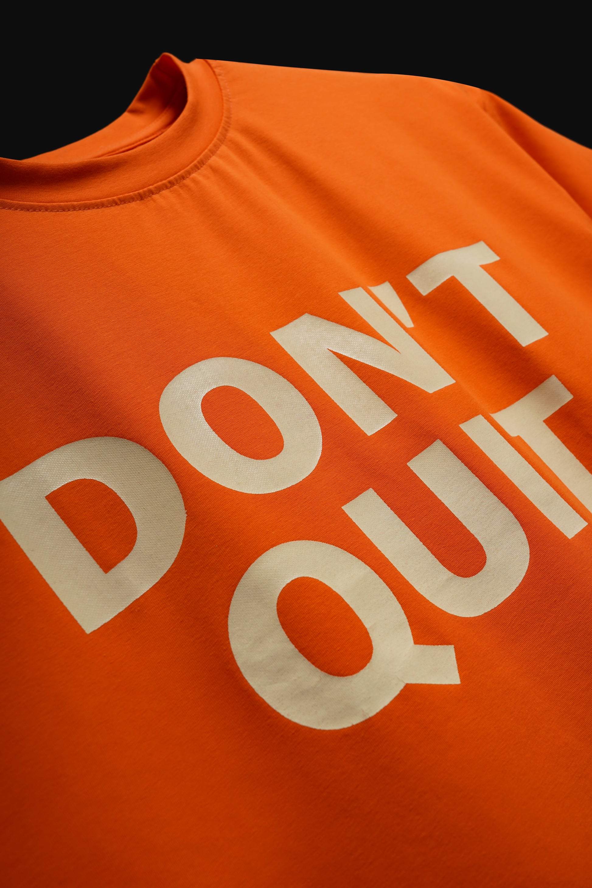 DON'T QUIT ORANGE OVERSIZED GRAPHIC PRINT - STYLARIA