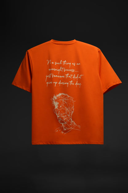 DON'T QUIT ORANGE OVERSIZED GRAPHIC PRINT - STYLARIA