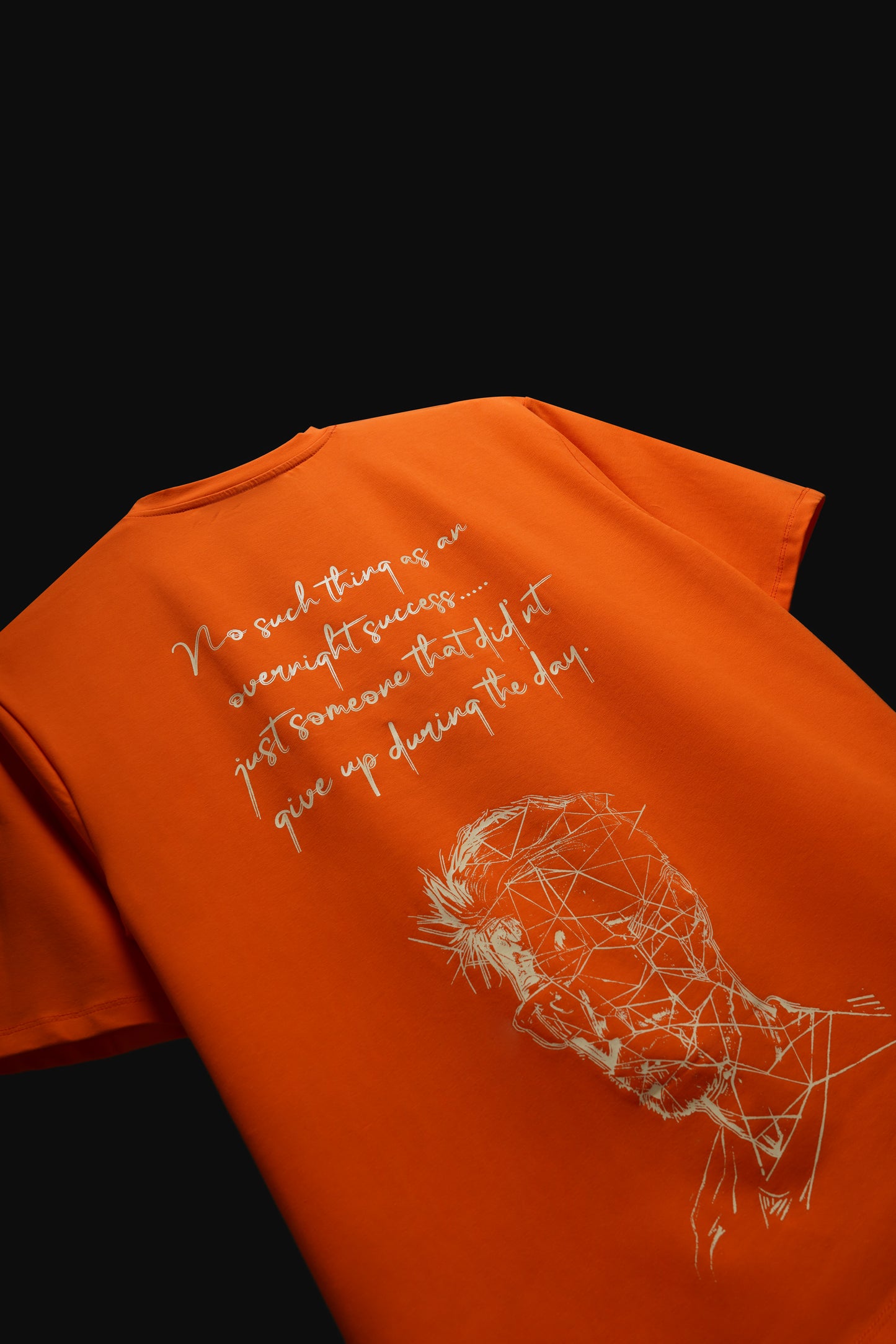 DON'T QUIT ORANGE OVERSIZED GRAPHIC PRINT - STYLARIA