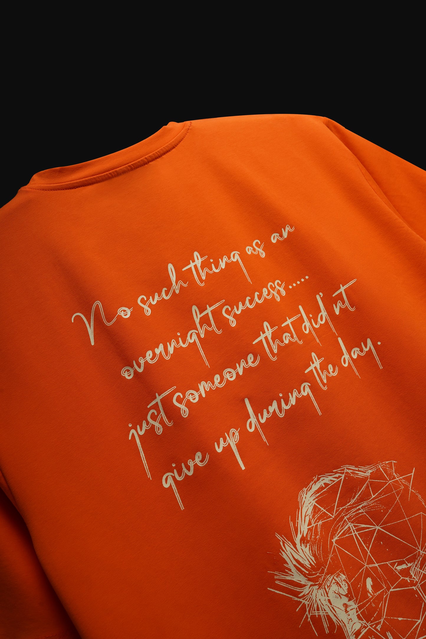 DON'T QUIT ORANGE OVERSIZED GRAPHIC PRINT - STYLARIA